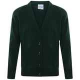 Kids Boys Girls Knitted Cardigan School Uniform V Neck Button UP Front Jumpers -Green