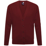 Kids Boys Girls  Knitted Cardigan  School Uniform V Neck Button UP Front Jumpers -Maroon / Wine