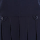 School Uniform of Kids Girls  Pleated Zip Pinny Pinafore Dress Zip Closure -Navy Blue