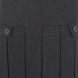 School Uniform Pleated Zip Pinny Pinafore Dress Zip Closure -Grey For Kids Girls