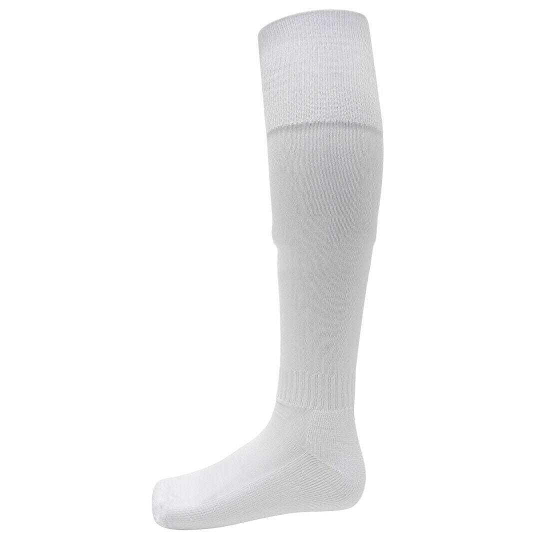 Soccer Hockey Rugby KneeHigh Football School Uniform Socks 1 & 2 Pairs Unisex Youth Size 4-6  -White