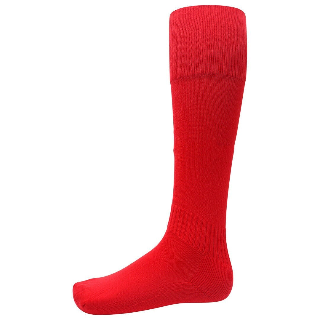 Soccer Hockey Rugby Knee High Football School Uniform Socks 1 & 2 Pairs Unisex Youth Size 4-6  -Red