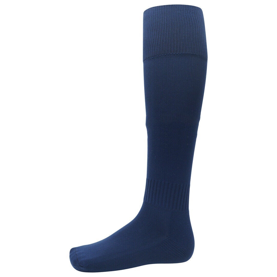 Soccer Hockey Rugby Knee High Football School Uniform Socks 1 & 2 Pairs Unisex Youth Size 4-6 -Navy Blue